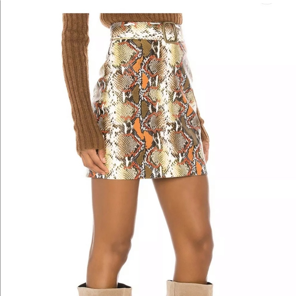 Revolve multi cookie snake skirt vegan leather S
